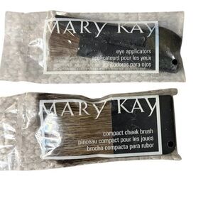 Mary Kay Eye Applicators and Cheek Brush Set - Black and Brown NWT